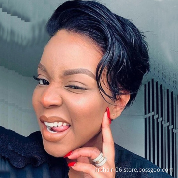 Wholesale Factory Price Short Pixie Cut Wig Human Hair Lace Front Wigs For Black Woman